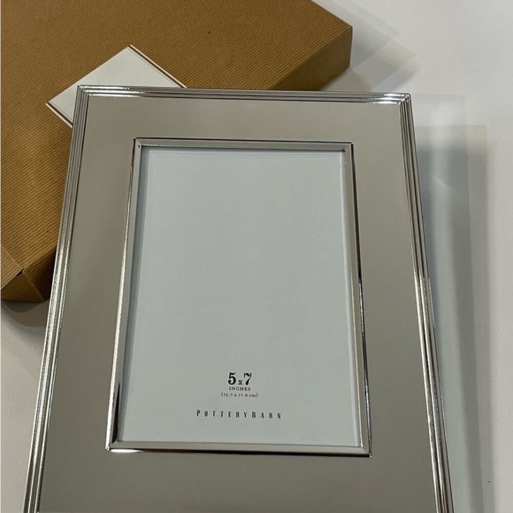 Pottery Barn Merced 5x7 Picture Frame Chrome Silver NIB